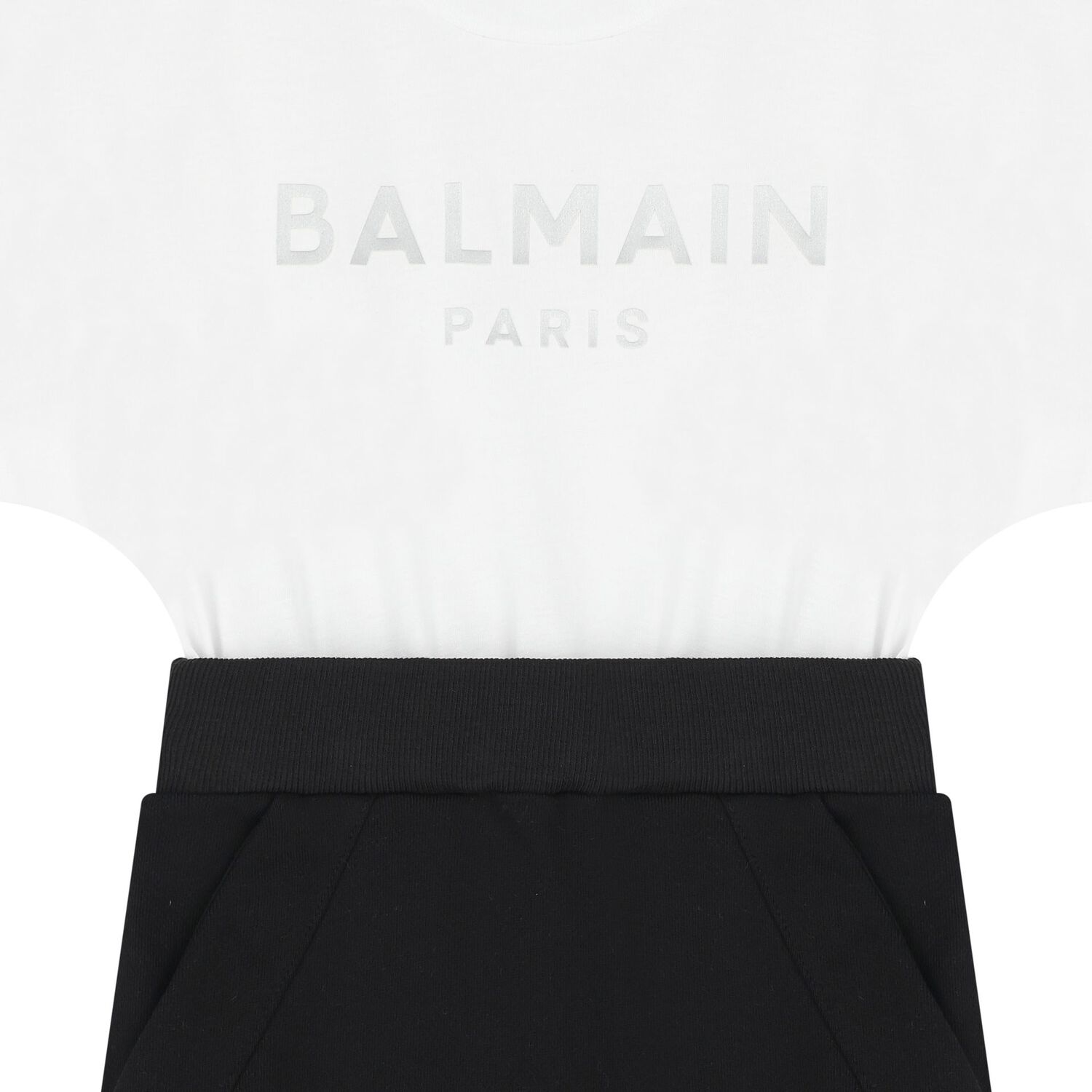 Girls Black and White Cotton Dress, 2, hi-res image number null