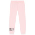 Girls Pink Logo Sequin Tracksuit, 1, hi-res