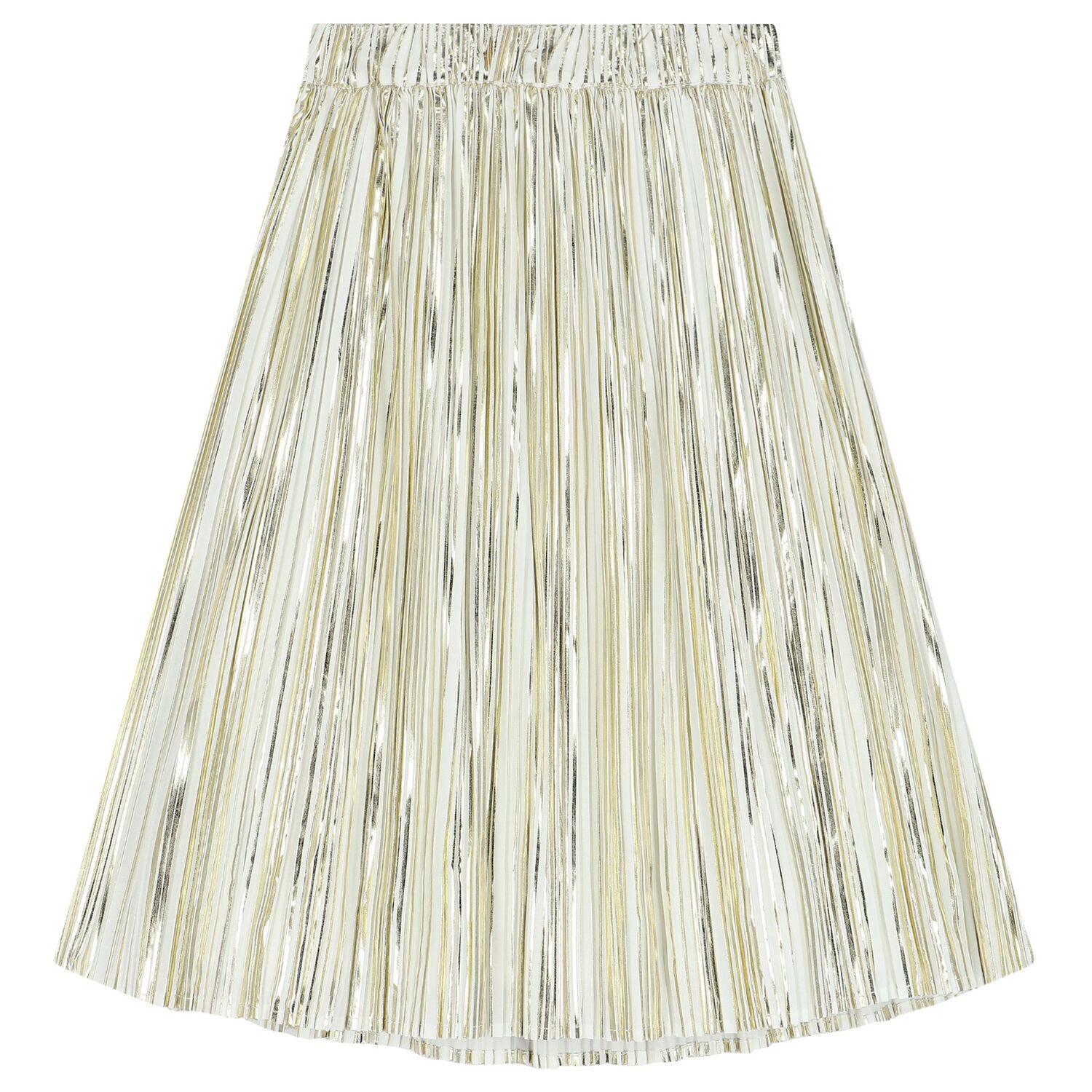 Girls Gold Logo Pleated Skirt, 1, hi-res image number null