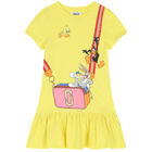 Girls Yellow Logo Dress, 1, hi-res