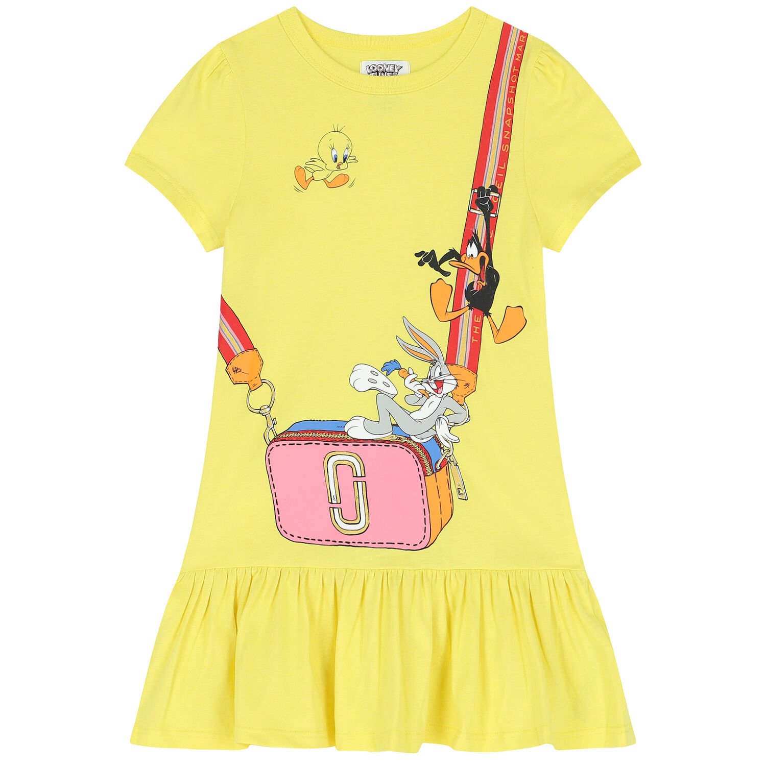 Girls Yellow Logo Dress, 1, hi-res
