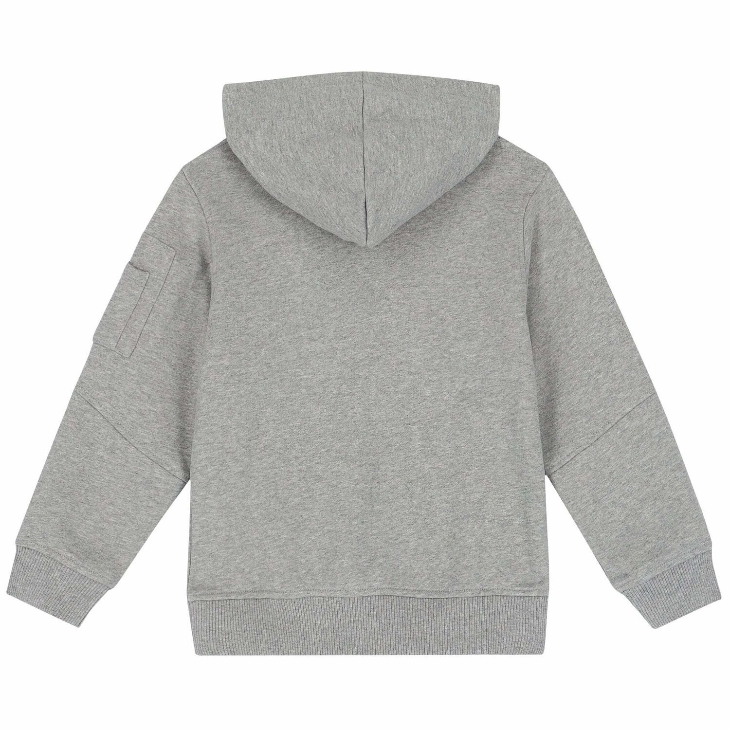 Boys Grey Logo Hooded Top, 1, hi-res