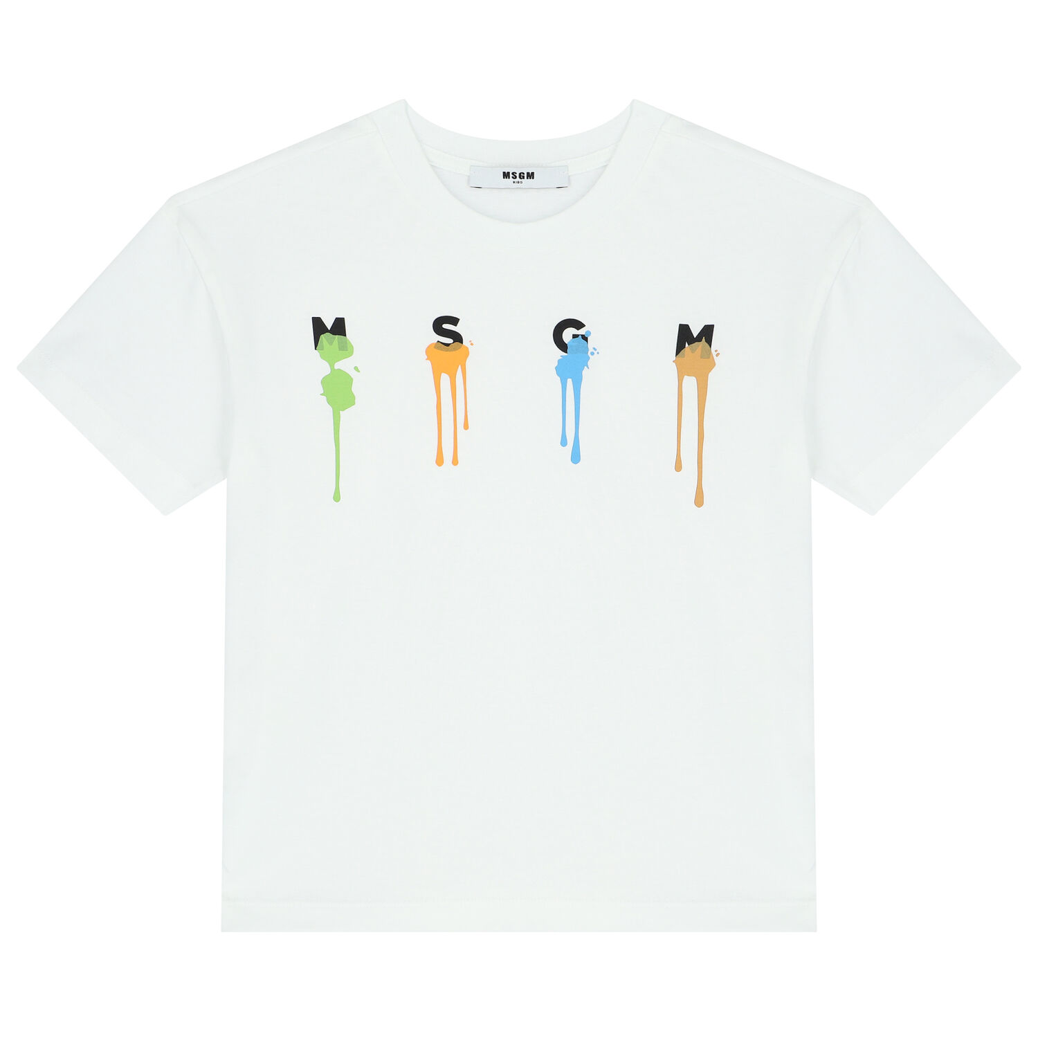 Boys White Paint Splatter Logo T-Shirt, 1, hi-res