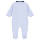 Baby Boys Blue & White Logo Babygrow, 2, hi-res