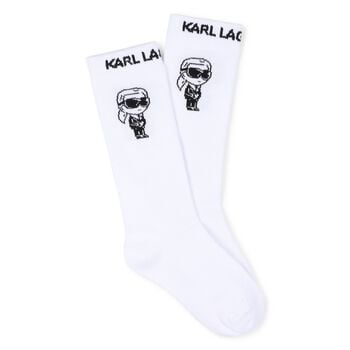 White Ikonik Karl Logo Socks