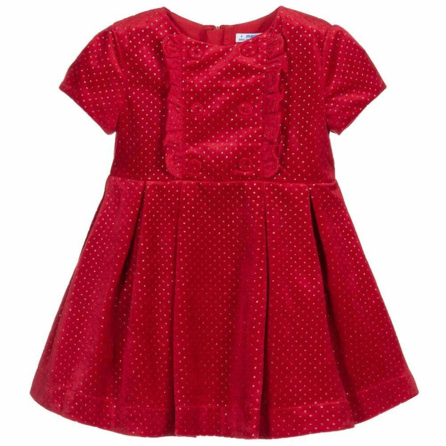 Girls Red Sparkle Dress, 1, hi-res