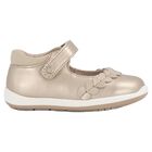 Younger Girls Gold Leather Heart Shoes, 1, hi-res