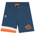 Boys Orange & Navy Blue Shorts Set, 1, hi-res