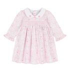  Baby Girls White & Pink Delicate Blooming Bow Dress Set, 1, hi-res