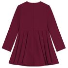 Girls Burgundy Embellished Logo Dress, 2, hi-res