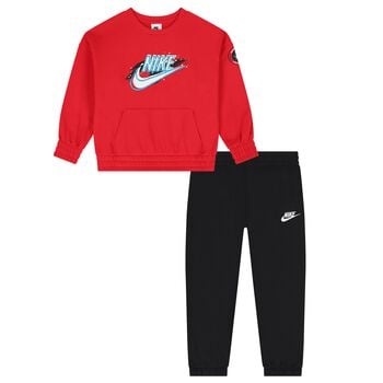Boys Red & Black Logo Tracksuit