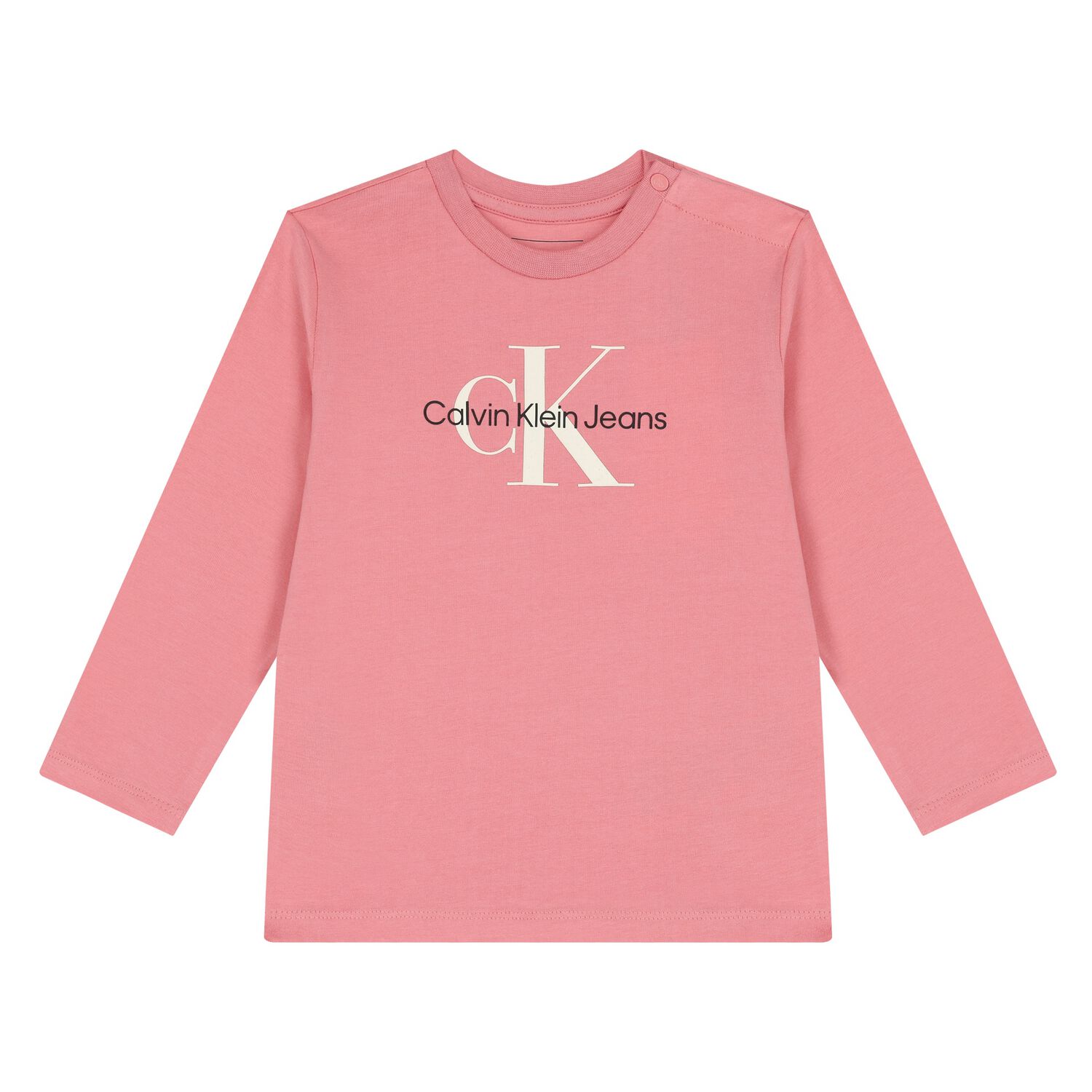 Baby Girls Pink Logo Long Sleeve Top, 5, hi-res
