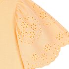 Girls Orange Broderie Anglaise Top, 1, hi-res