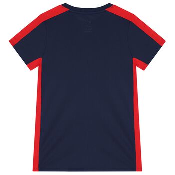 Boys Navy Blue & Red Logo T-Shirt