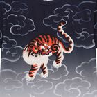Navy Blue & White Tiger Logo Ombre T-Shirt, 1, hi-res