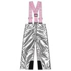 Girls Silver & Pink Star Ski Trousers, 1, hi-res
