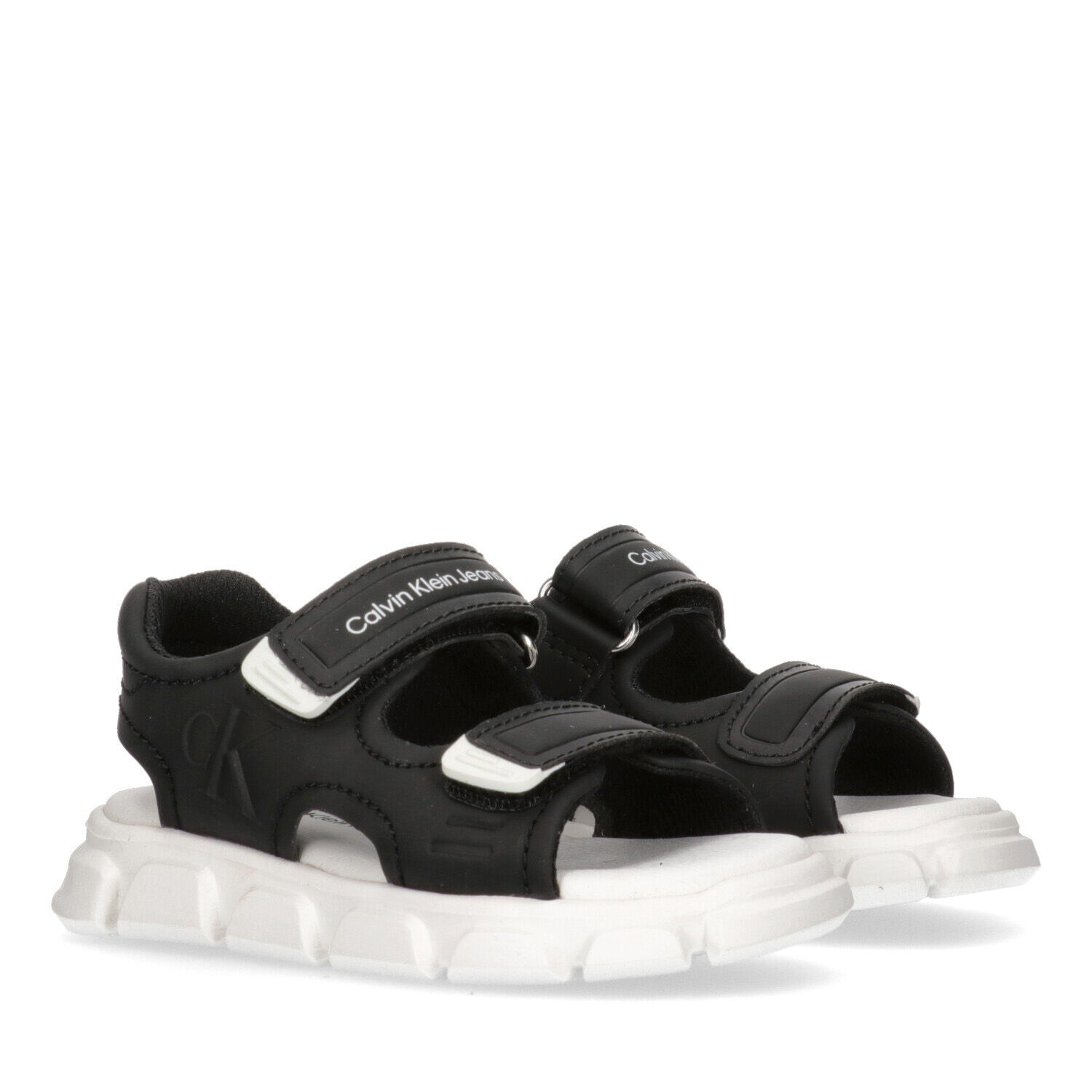 Black & White Logo Sandals, 1, hi-res