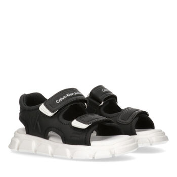 Black & White Logo Sandals