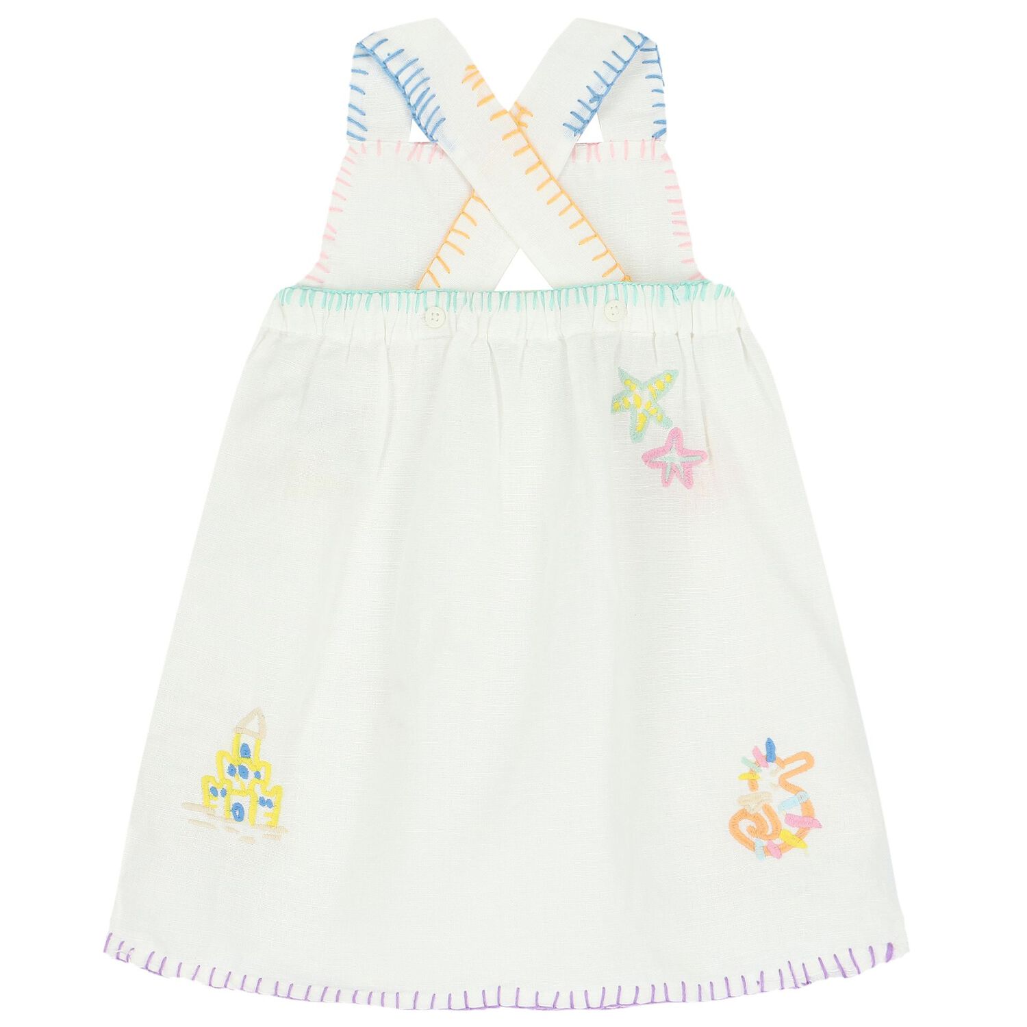 Younger Girls White Dress, 1, hi-res