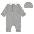 Grey Logo Baby Romper Gift Set, 1, hi-res