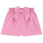 Girls Pink Jacquard Shorts, 1, hi-res