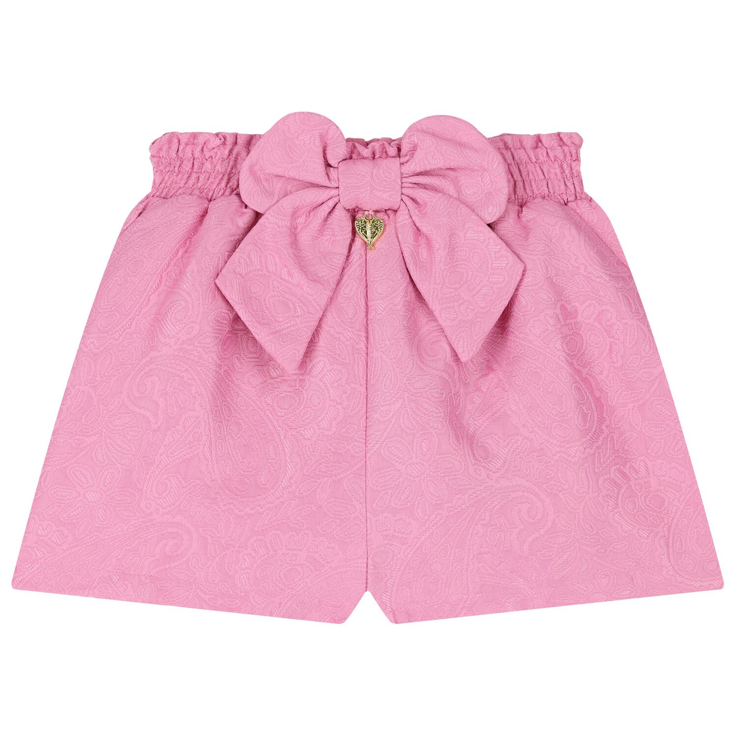 Girls Pink Jacquard Shorts, 1, hi-res