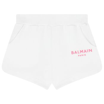 Girls White & Pink Shorts