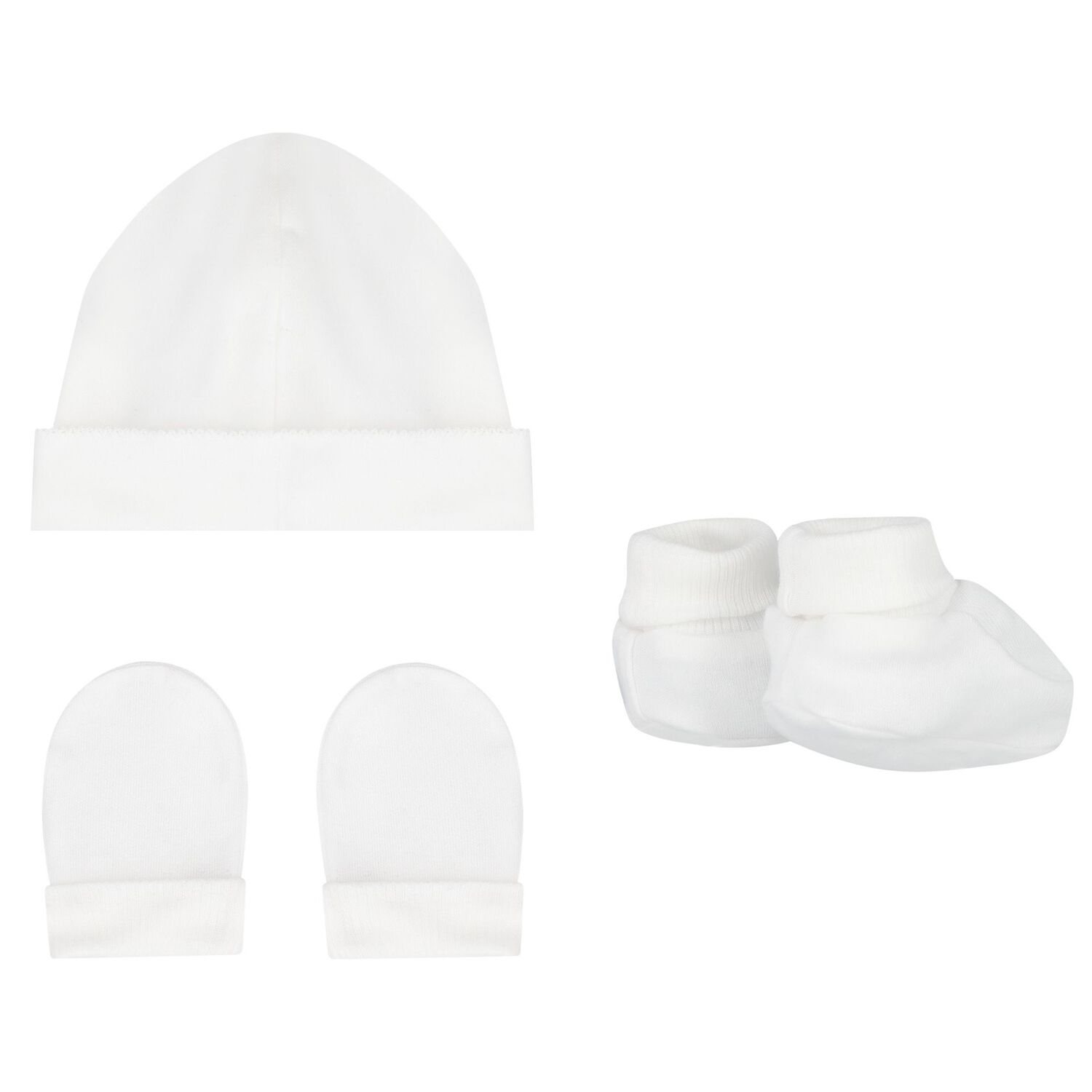 White Hat & Booties Baby Gift Set, 1, hi-res