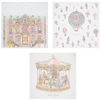 Baby Girls White & Pink Signature Carrés Gift Set