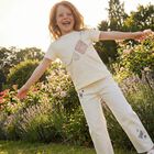 Girls White Butterfly Denim Jeans, 1, hi-res