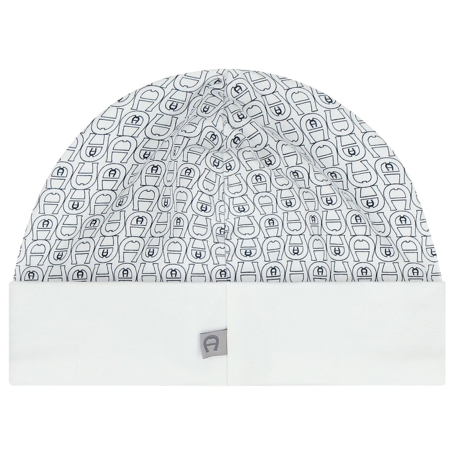 Baby Boys White & Navy Blue Logo Hat, 1, hi-res image number null