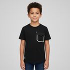 Boys Black Cotton T-Shirt, 2, hi-res