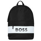 Boys Black Logo Backpack, 1, hi-res