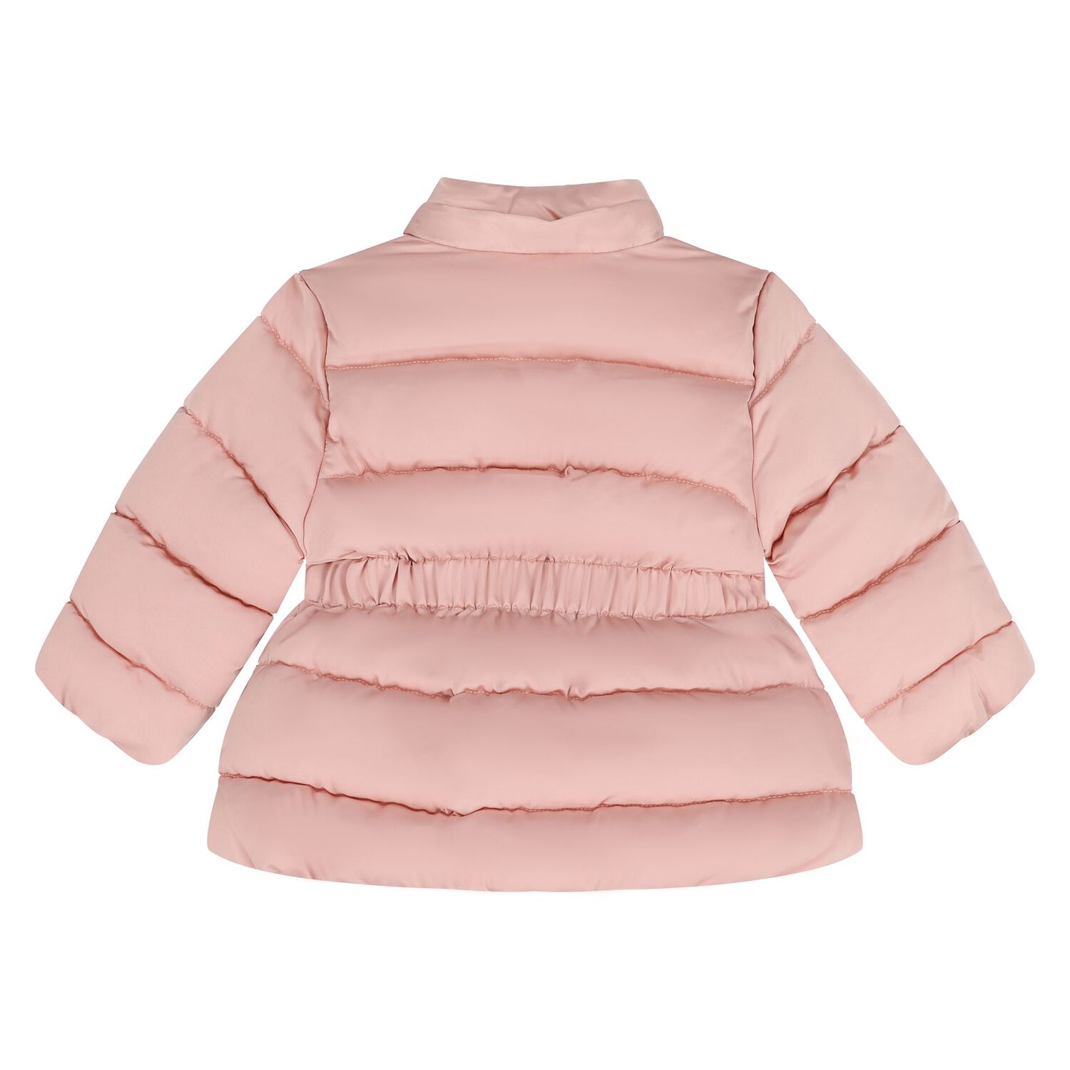 Younger Girls Pink Hooded Puffer Coat , 1, hi-res