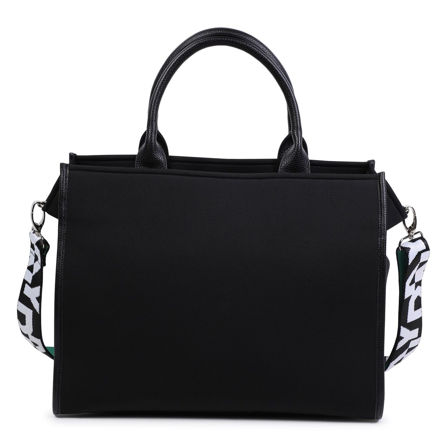 Girls Black Logo Tote Bag, 1, hi-res