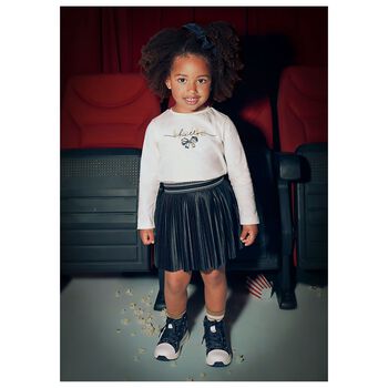 Girls Black Pleated Skirt