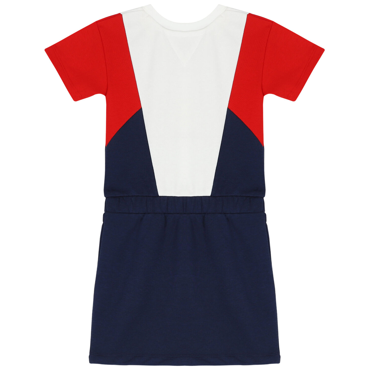 Girls White, Red & Navy Logo Dress, 1, hi-res