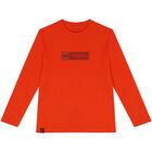 Boys Orange Printed Long Sleeve Top, 1, hi-res