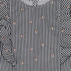 Girls Black & White Striped Top, 1, hi-res