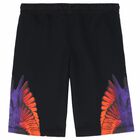 Boys Black Printed Shorts, 1, hi-res