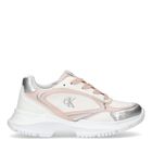 Girls White & Pink Logo Trainers, 1, hi-res