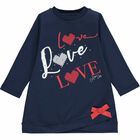 Girls Navy Jumper Dress, 1, hi-res