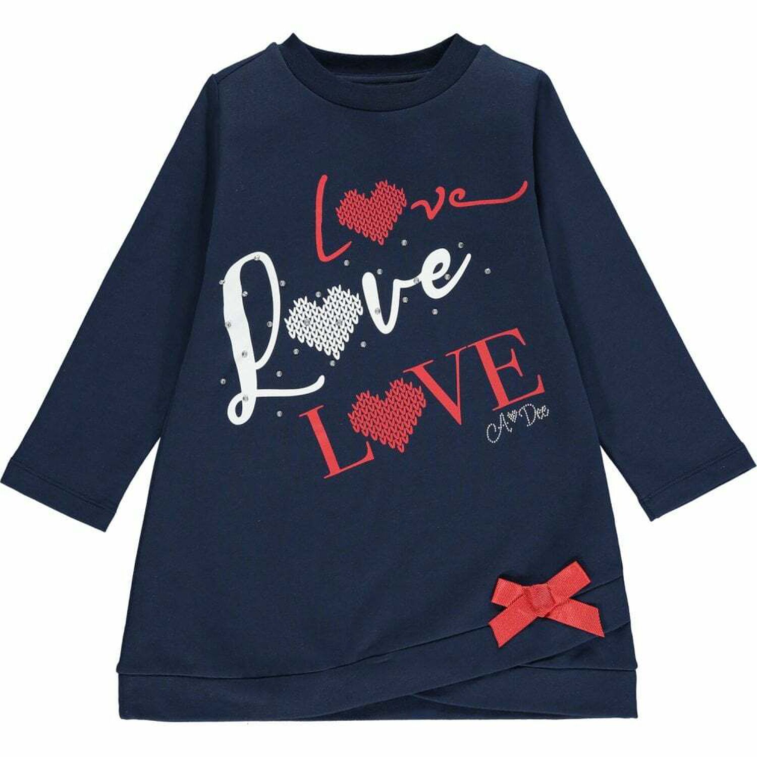 Girls Navy Jumper Dress, 1, hi-res