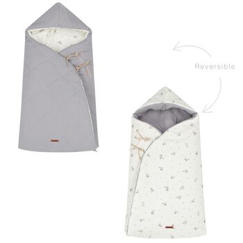 Ivory & Grey Baby Reversible Hooded Nest