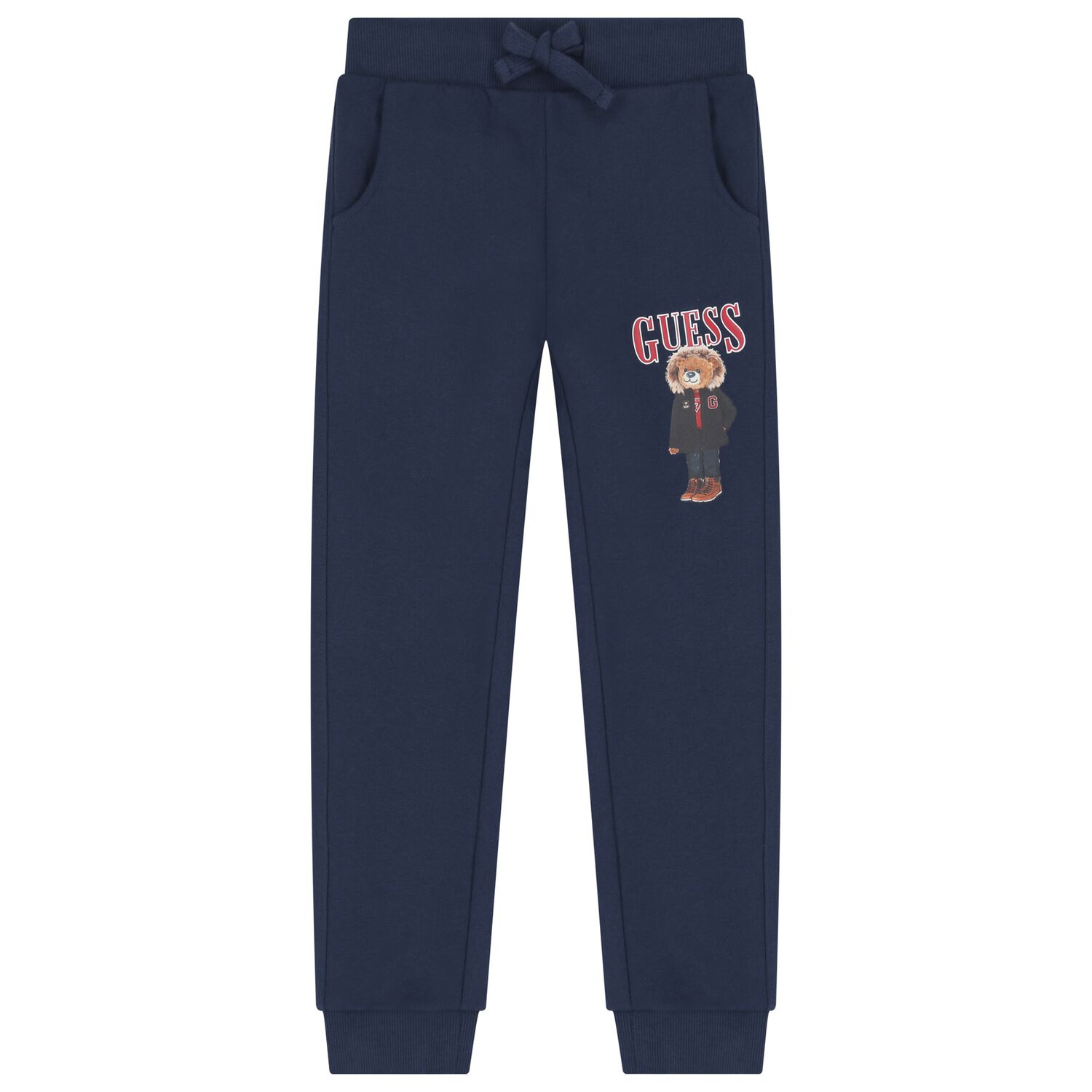 Boys Navy Blue Teddy Bear Joggers, 2, hi-res