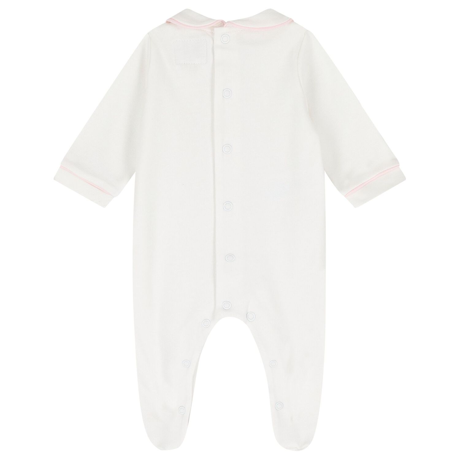 Baby Girls Pink & Ivory Flower Babygrows ( 2-Pack ), 1, hi-res