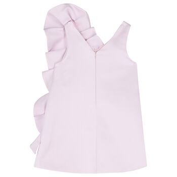 Girls Purple Satin Ruffled Dress