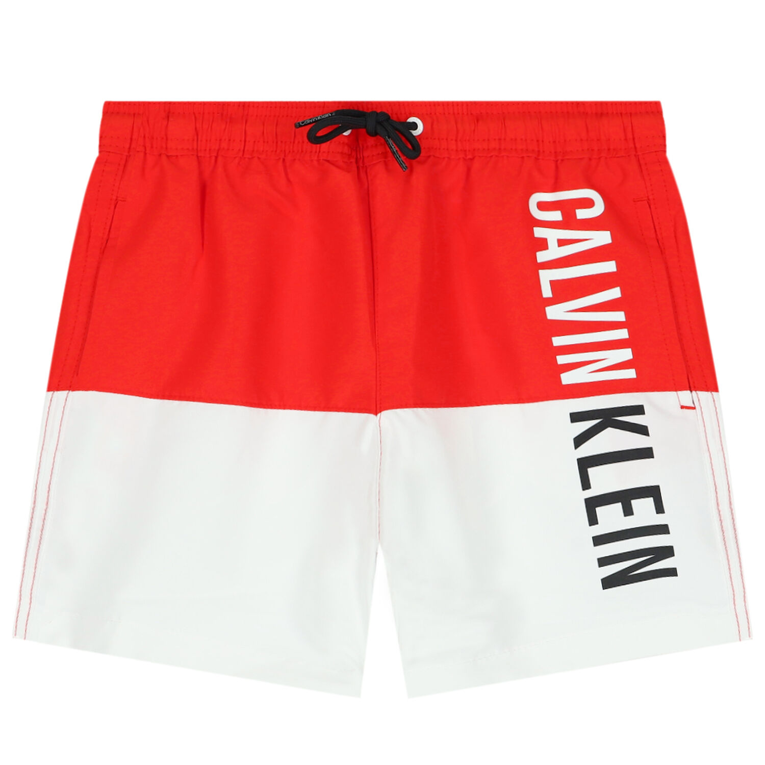 Boys Red & White Logo Swim Shorts, 3, hi-res image number null