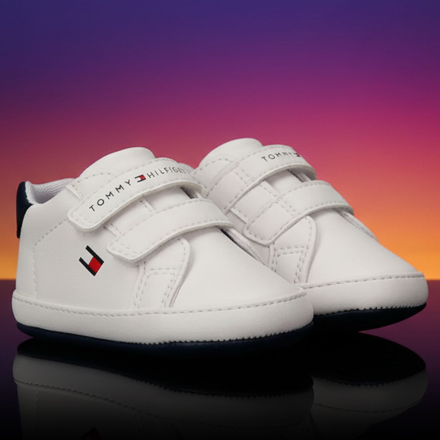 Baby Boys White Logo Pre Walker Shoes, 1, hi-res