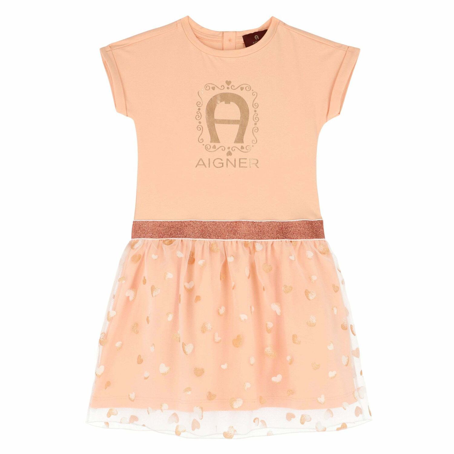 Girls Pink Cotton Dress, 1, hi-res